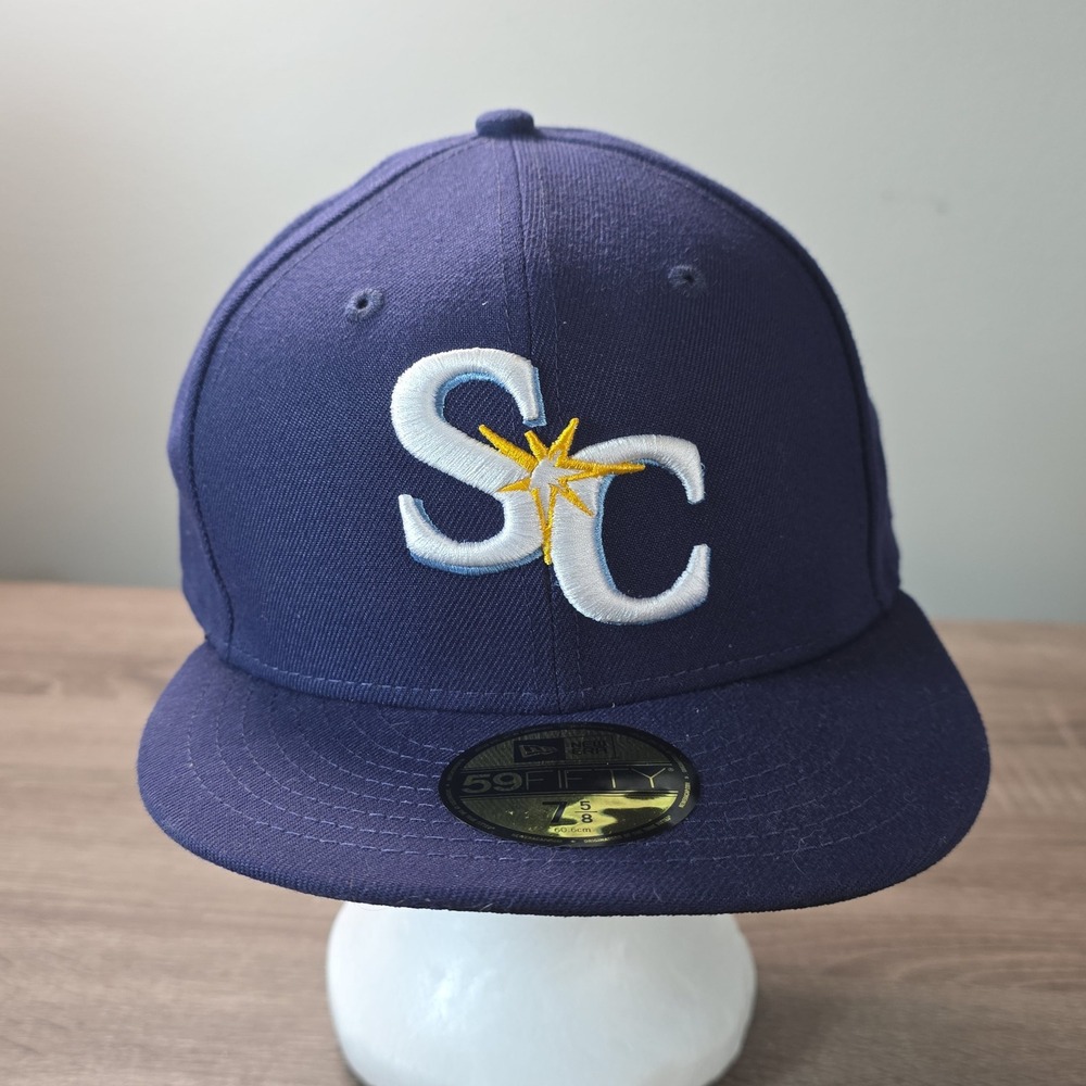 New Era 59FIFTY Charlotte Stone Crabs Fitted Hat Navy Blue 7 5/8 MiLB Cap